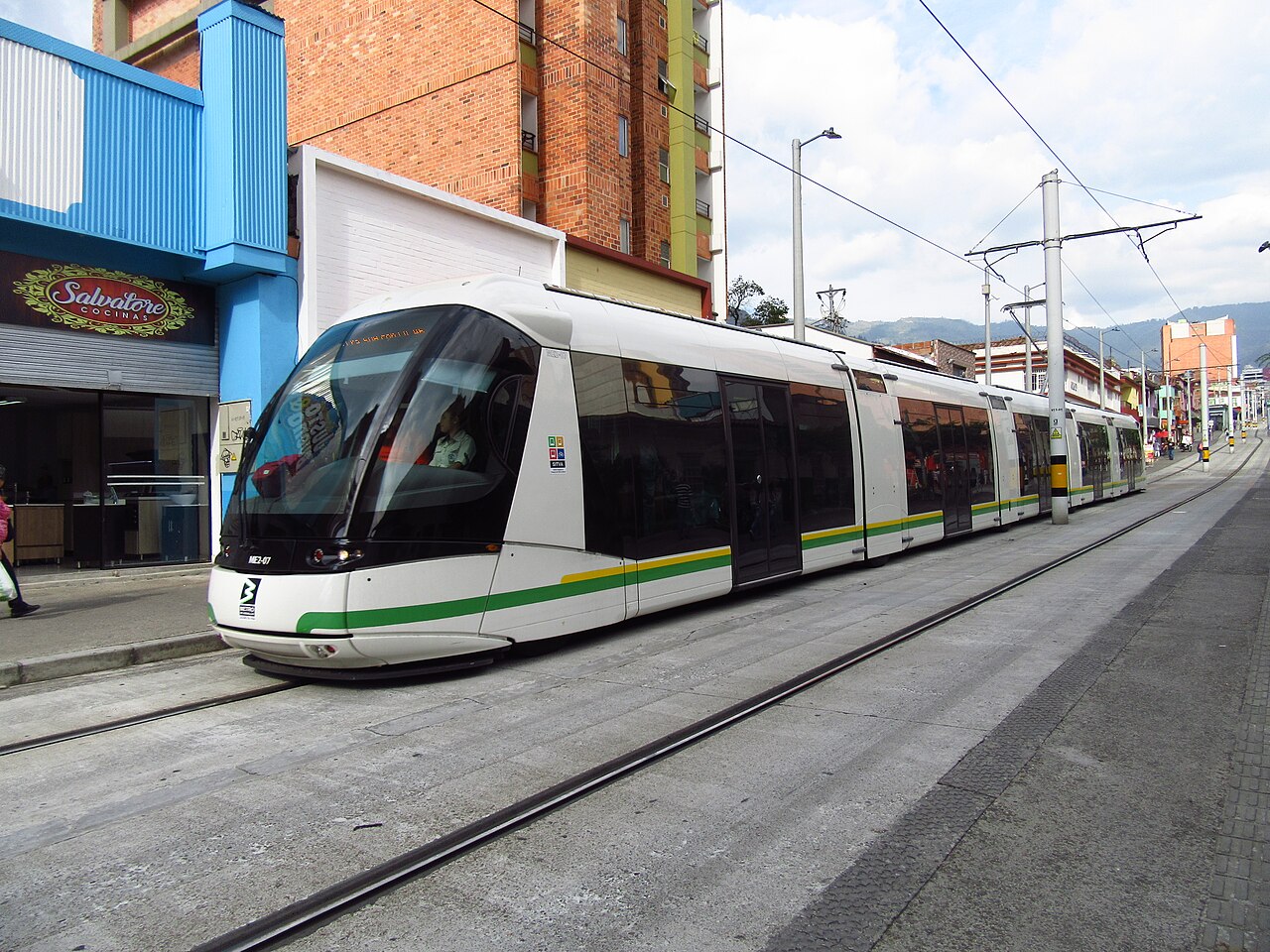 Ayacucho Tram running along Avenida Ayacucho in Medellin