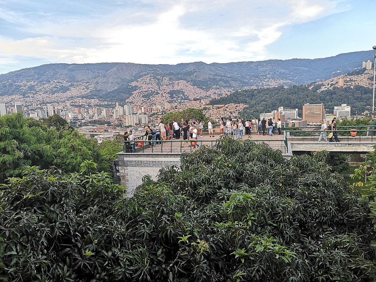 Tourists at the lookout on top of Cerro Nutibara, Medellín