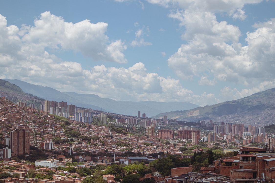 Aerial view of Medellín cityscape
