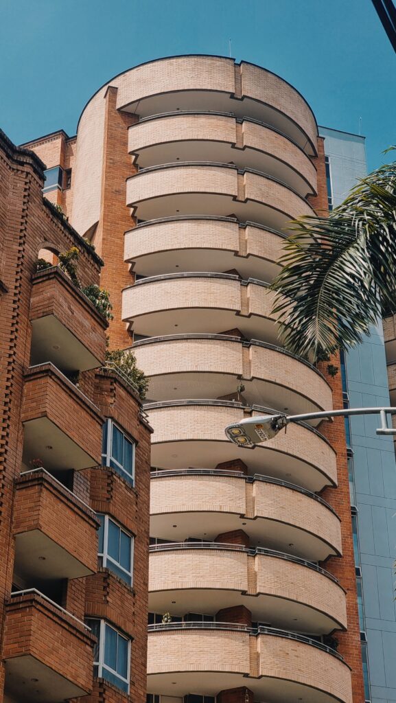 Modern brick apartments in Medellin
