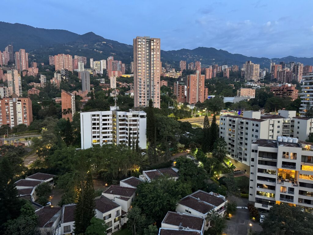 Medellin skyline at sunrise