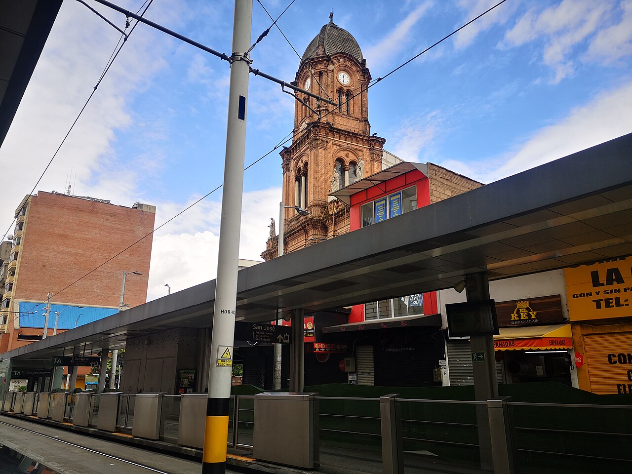 San José station on the Ayacucho Tram line in Medellin